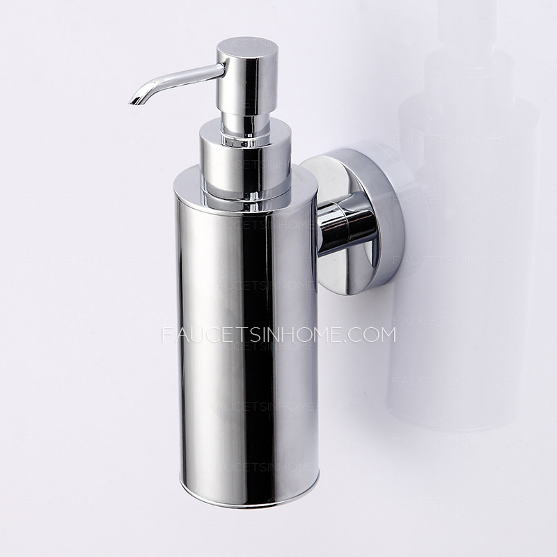 Wholesale Silver Chrome Wall Mounted Bathroom Soap Dispenser