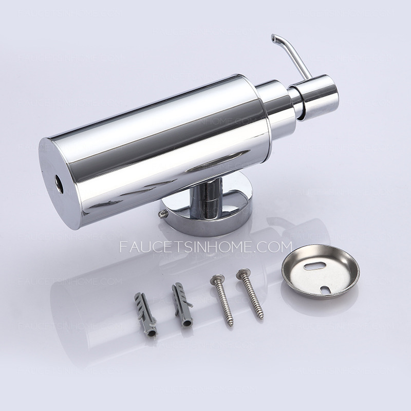 Wholesale Silver Chrome Wall Mounted Bathroom Soap Dispenser