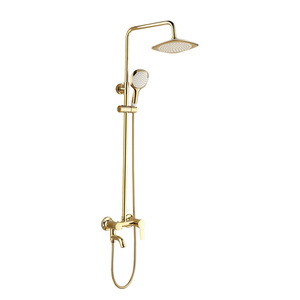 Modern Wall Mount Single Handle Gold Bathroom Shower System