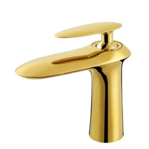 High End Gold FLat Single Handle Sink Faucet Bathroom