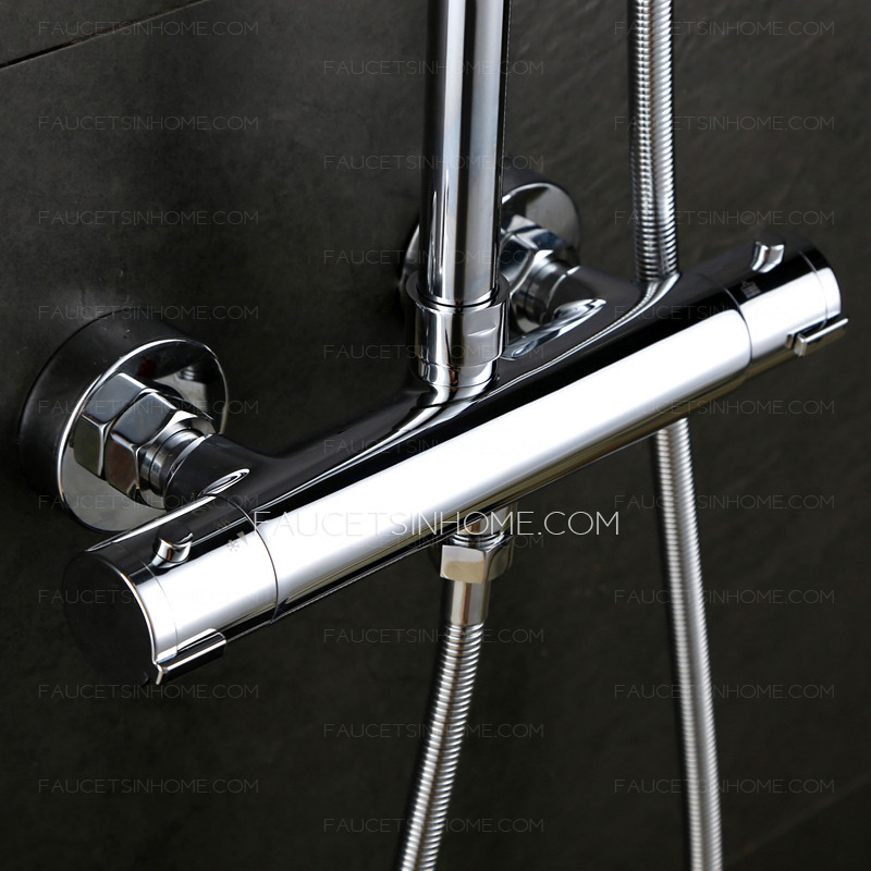 Modern Electroplated Brass Exposed Shower Fixture With Square Shower Head