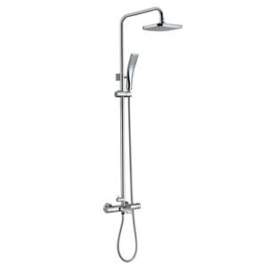 Modern Electroplated Brass Exposed Shower Fixture With Square Shower Head