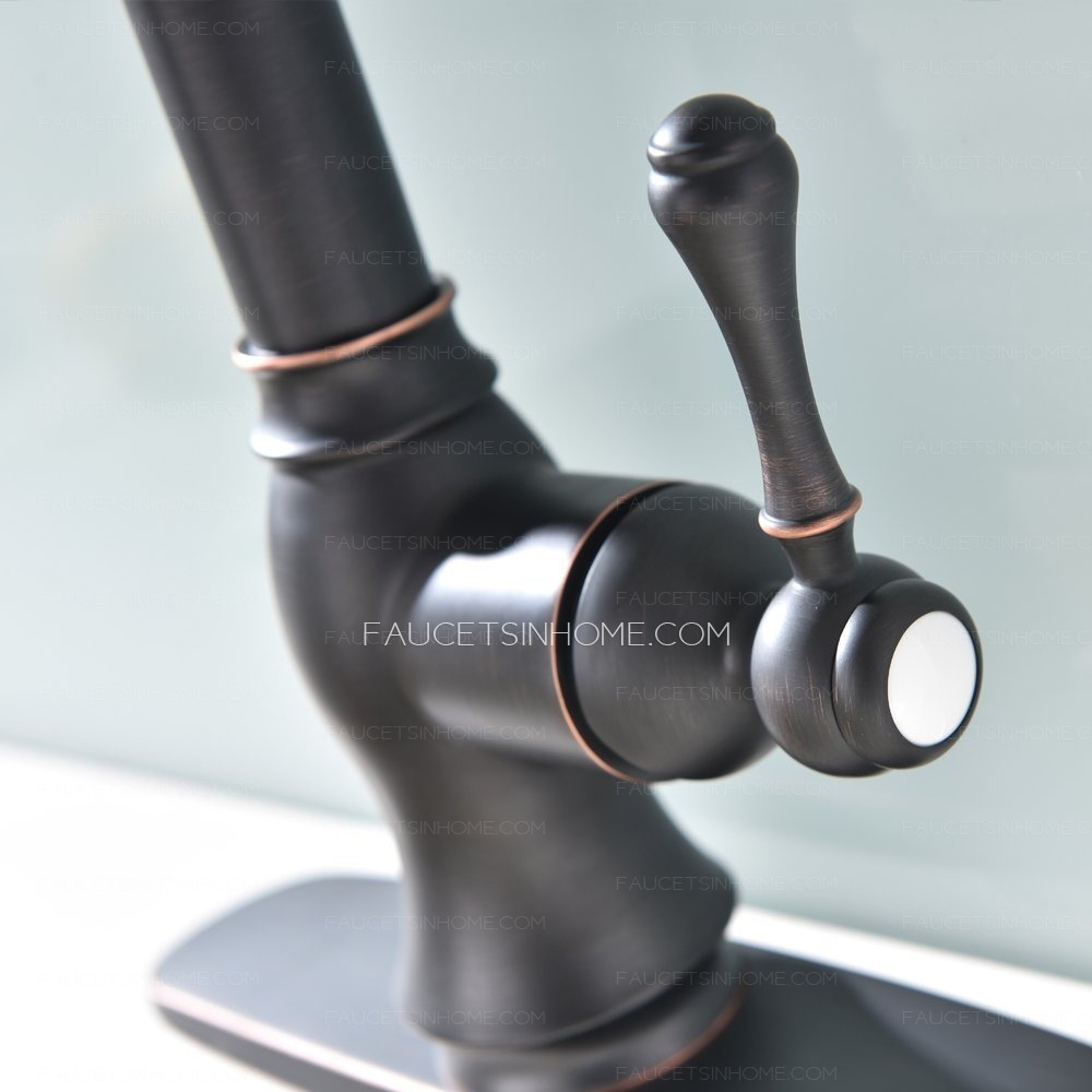 Oil Rubbed Bronze Spring Pull Out Kitchen Faucet With Sprayer