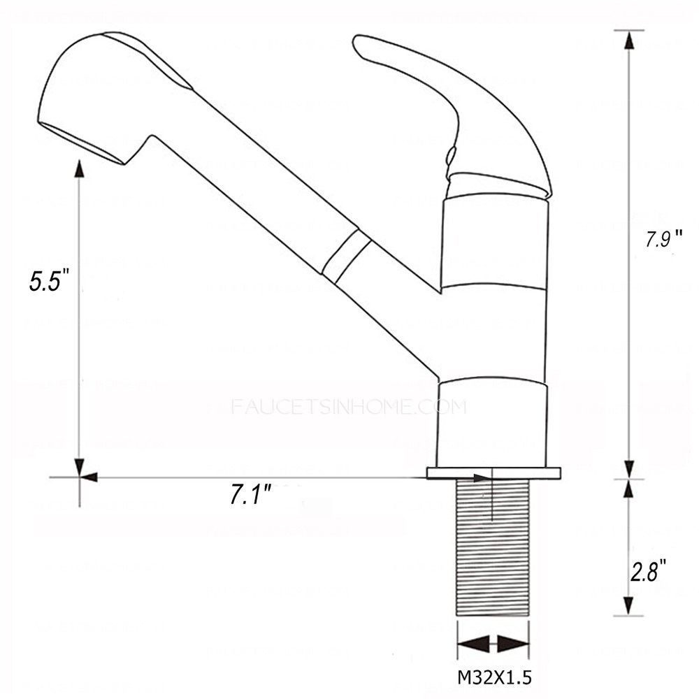 Brushed Nickel Commercial Kitchen Faucet With Pull Out Sprayer