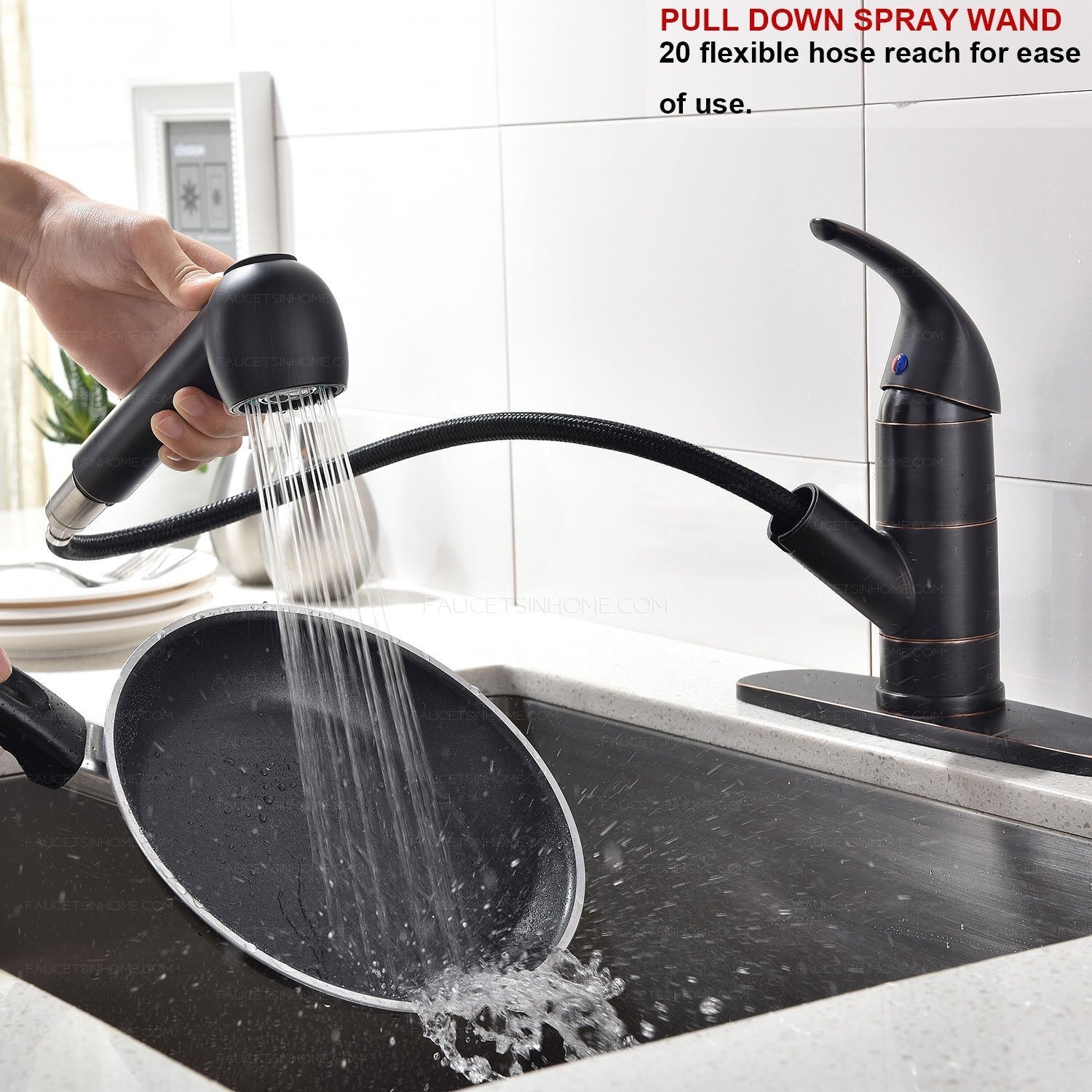 Matte Black Oil Rubbed Bronze Kitchen Faucet Pull Out Sprayer