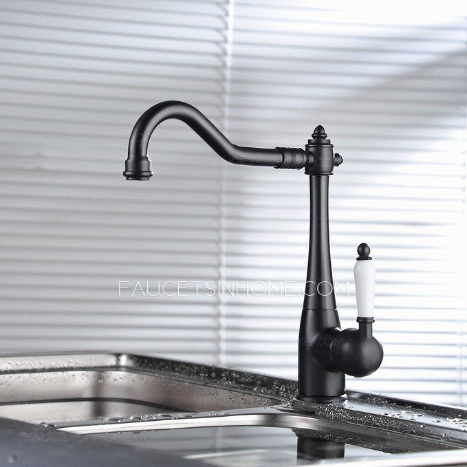 Antique Black Oil Rubbed Bronze Single Handle Kitchen Faucet