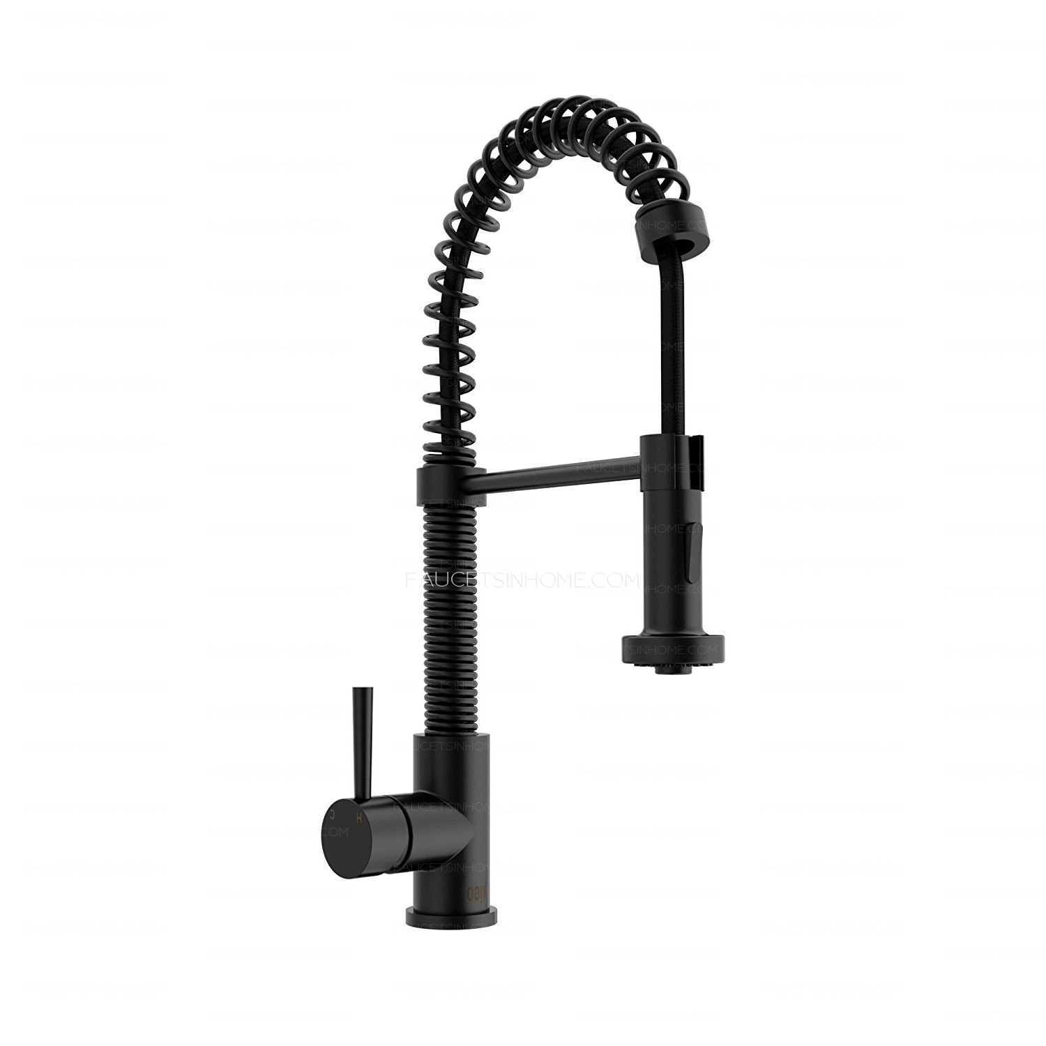Matte Black Oil Rubbed Bronze Spring Kitchen Sink Faucet With Sprayer