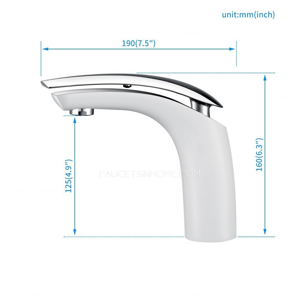 White Chrome Single Lever Vessel Sink Faucet For Bathroom Lavatory