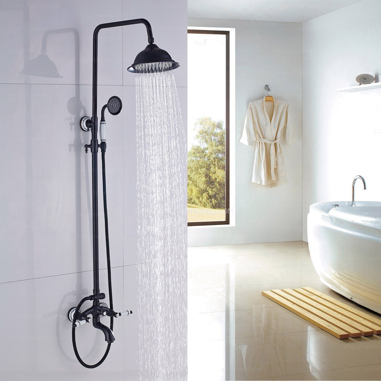 Oil Rubbed Bronze Shower Head Matte Black Bathroom Shower System 