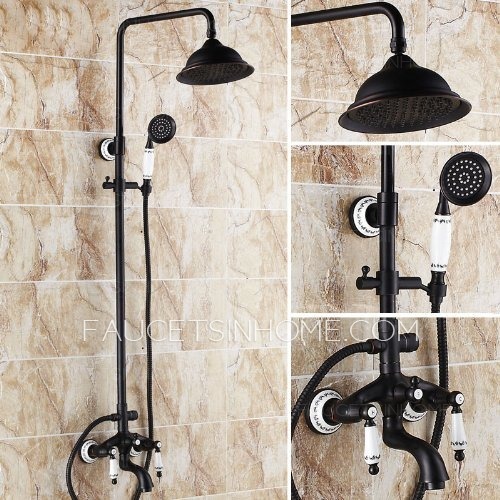 Oil Rubbed Bronze Shower Head Matte Black Bathroom Shower System 