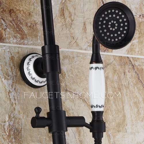 Oil Rubbed Bronze Shower Head Matte Black Bathroom Shower System 