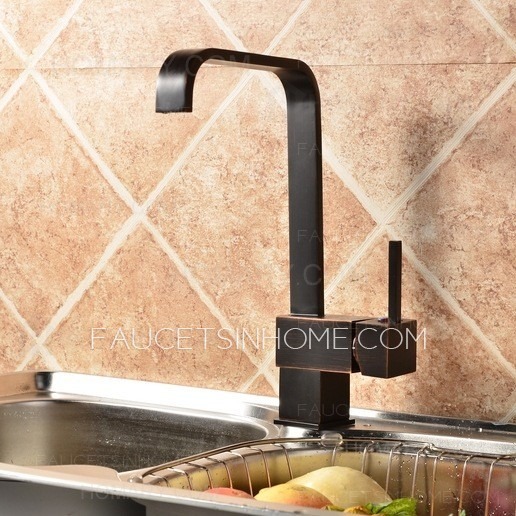 Vroweth Matte Black Oil Rubbed Bronze Single Handle Kitchen Sink Faucet