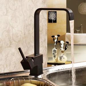 Vroweth Matte Black Oil Rubbed Bronze Single Handle Kitchen Sink Faucet