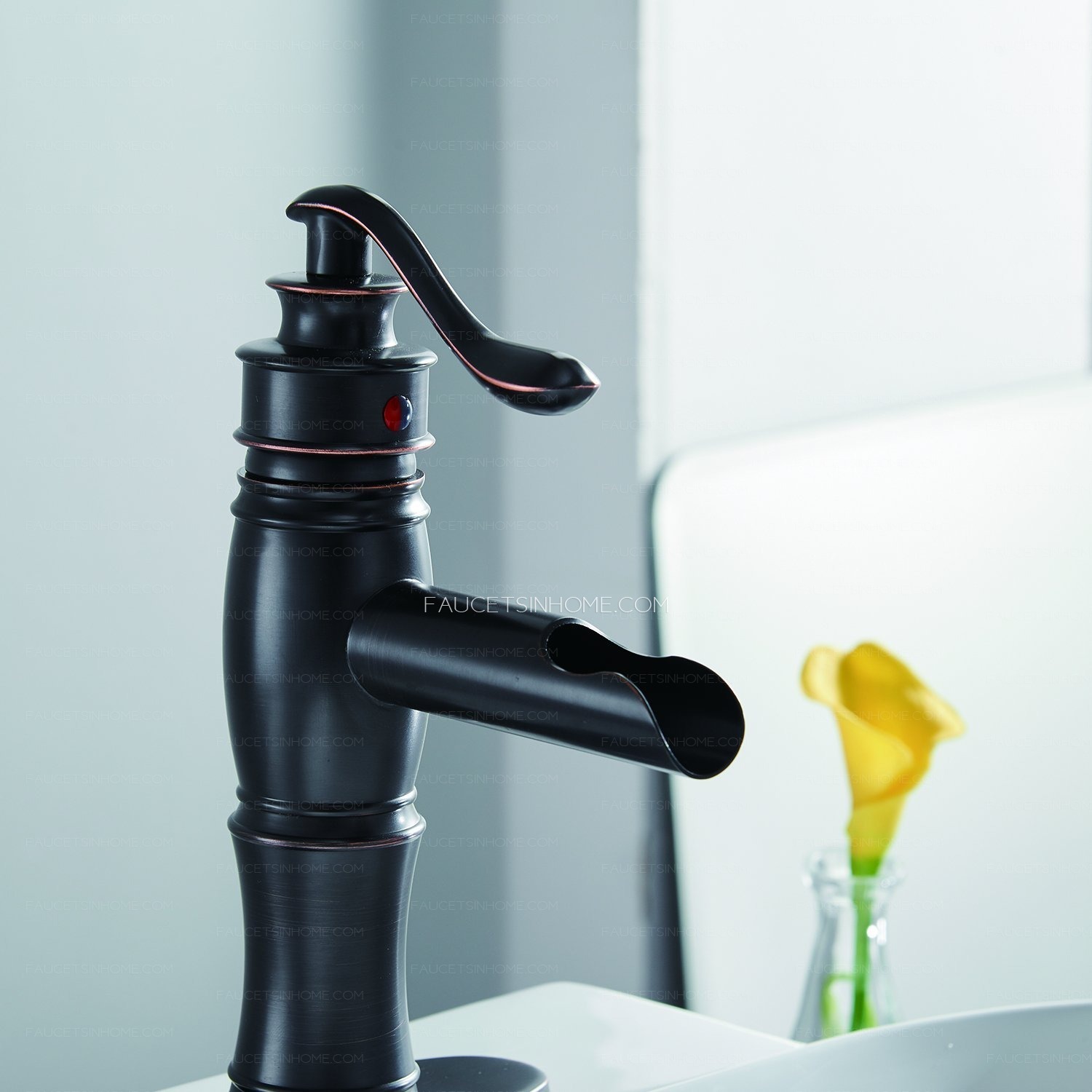 Oil Rubbed Bronze Single Lever Waterfall Bathroom Faucet Mixer Tap