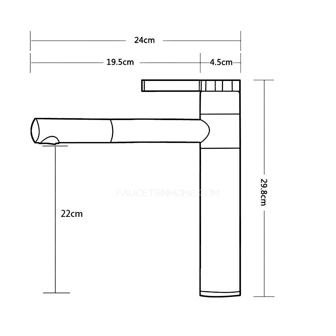 White Chrome Tall Brass Bathroom Faucet Mixer Tap Single Handle Rotatable