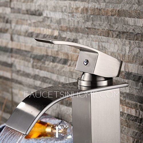 Chrome Brass Waterfall Bathroom Bar Sink Faucet Single Lever Square Shape