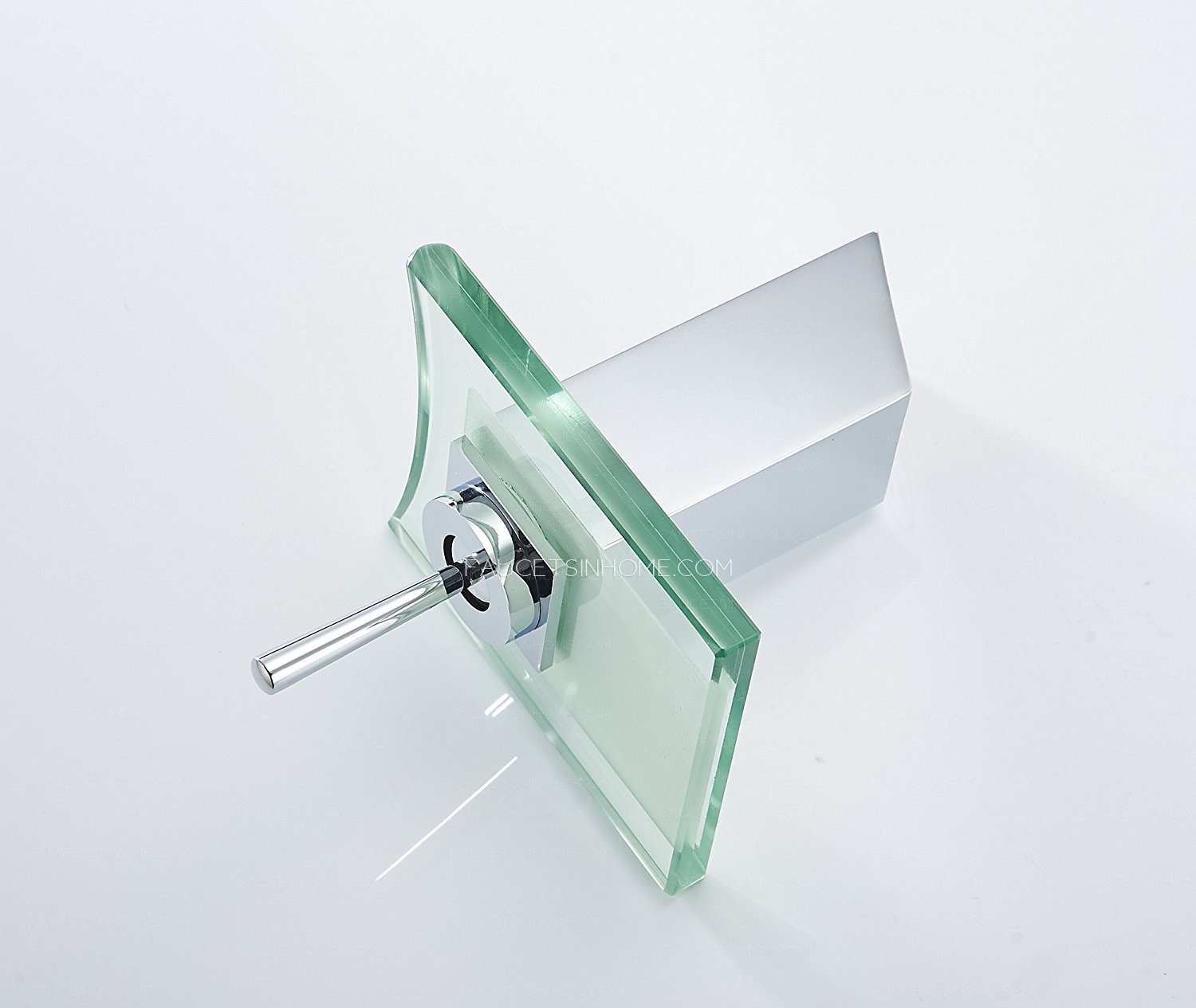 Polished Chrome Glass LED Single Handle Brass Bathroom Sink Faucet 