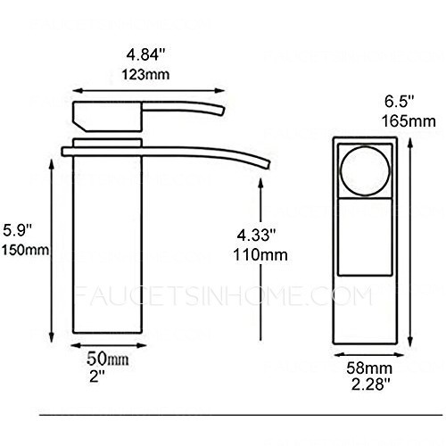 Single Lever Waterfall Matte Black Bathroom Sink Faucet Mixer Tap