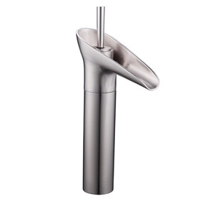 Single Handle Brushed Nickel Waterfall Bathroom Faucet Mixer Tap