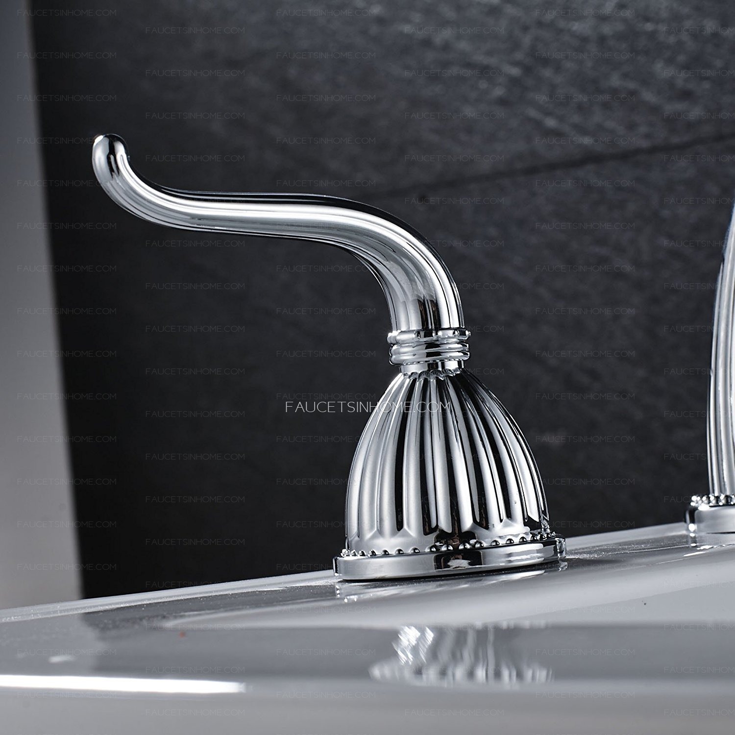 Widespread Chrome Double Handle Bathroom Sink Faucet Deck Mount