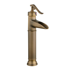 Antique Brass Brushed Gold Waterfall Single Lever Bathroom Faucet