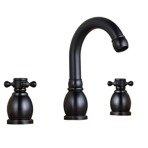 Matte Black Oil Rubbed Bronze Bathroom Faucet Double Cross Handle