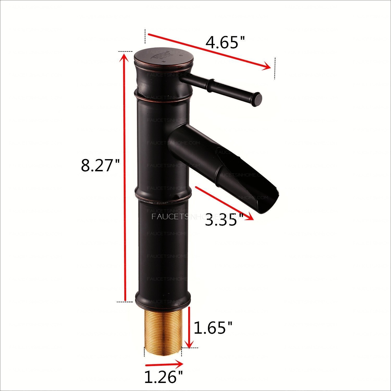 Oil Rubbed Bronze Single Handle Bamboo Bathroom Faucet Bar Sink