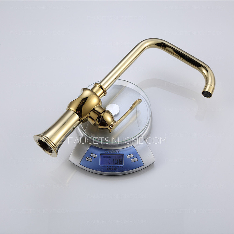 Polished Gold Rotatable Kitchen Faucet One Hole Single Handle mixer tap 