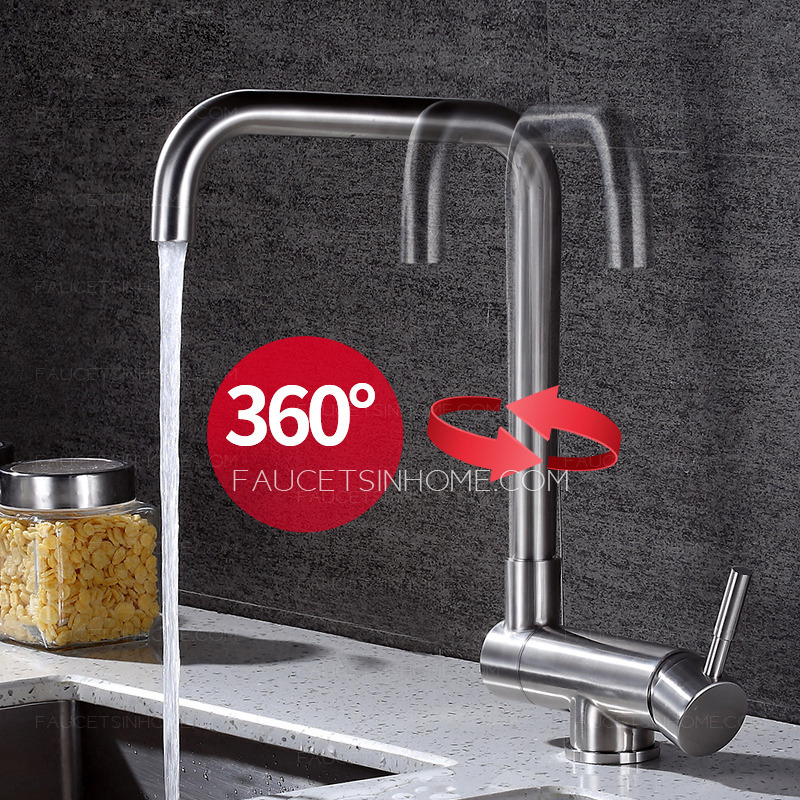 Mixer Tap Stainless Steel Brushed Nickel Kitchen Sink Faucet Single Handle 