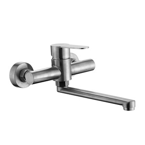 Stainless Steel Brushed Nickel Single Handle  Kitchen Faucet   2 Hole  Mount 