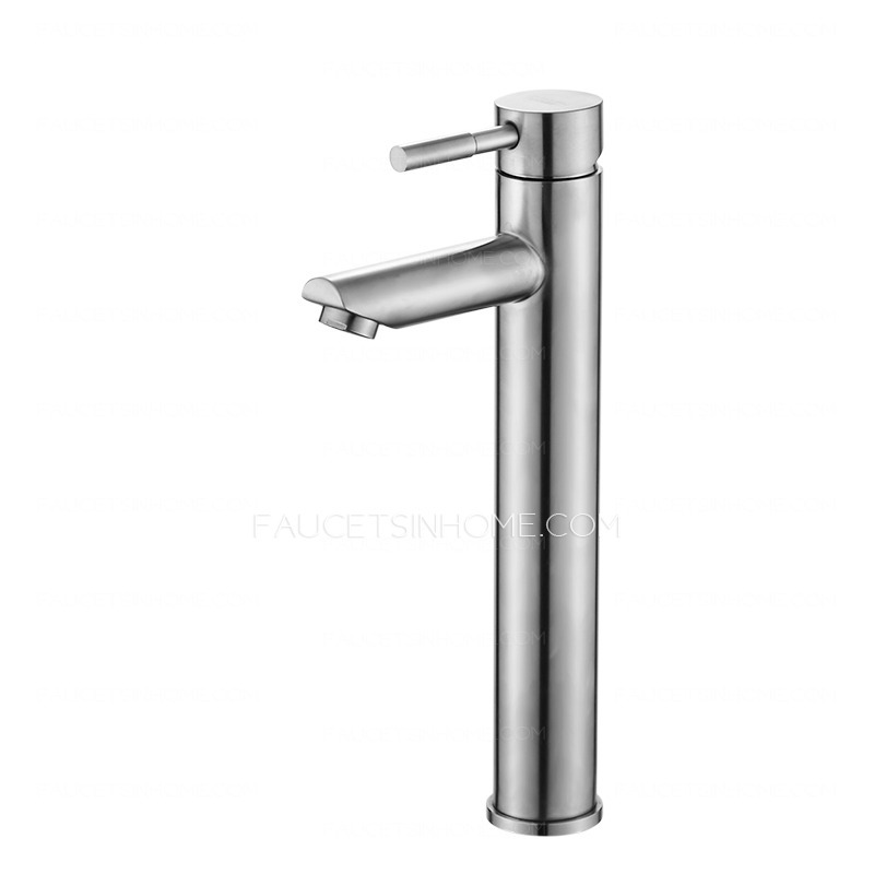 Brushed Nickel Stainless Steel Bathroom Sink Faucet Mixer Tap One Hole Modern