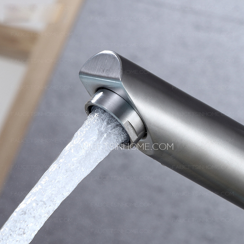 Sliver Stainless Steel Cold Water Brushed Nickel Bathroom Sink Faucet High Best 