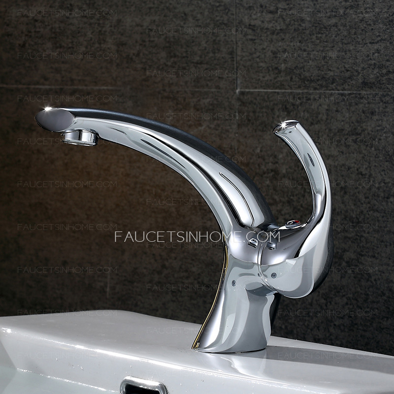 Sliver Stainless Steel Chrome One Hole Sink Faucet For Bathroom Mixer Tap 