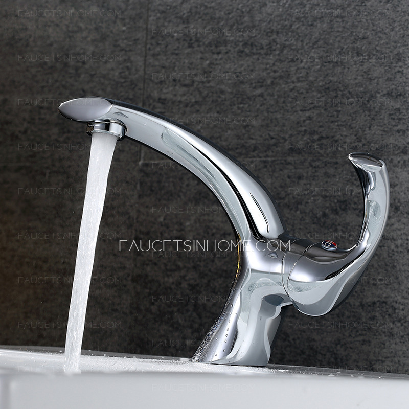 Sliver Stainless Steel Chrome One Hole Sink Faucet For Bathroom Mixer Tap 
