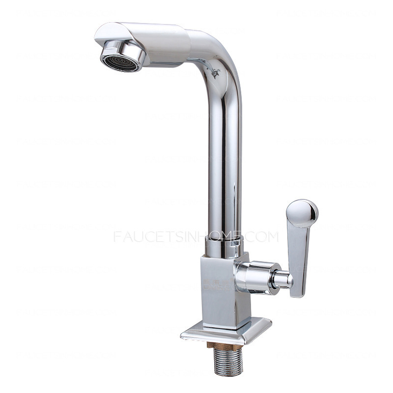 Brass Chrome Cold Water Sink Faucet For Bathroom Contemporary Handle Single 