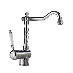 High End Luxury Brass Bathroom Sink Faucet Vintage Porcelain Handle