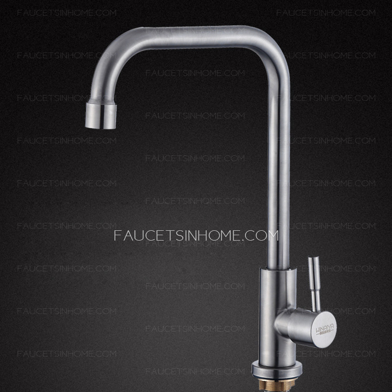 Stainless Steel Cold Water Kitchen Sink Faucet Traditional Single Handle