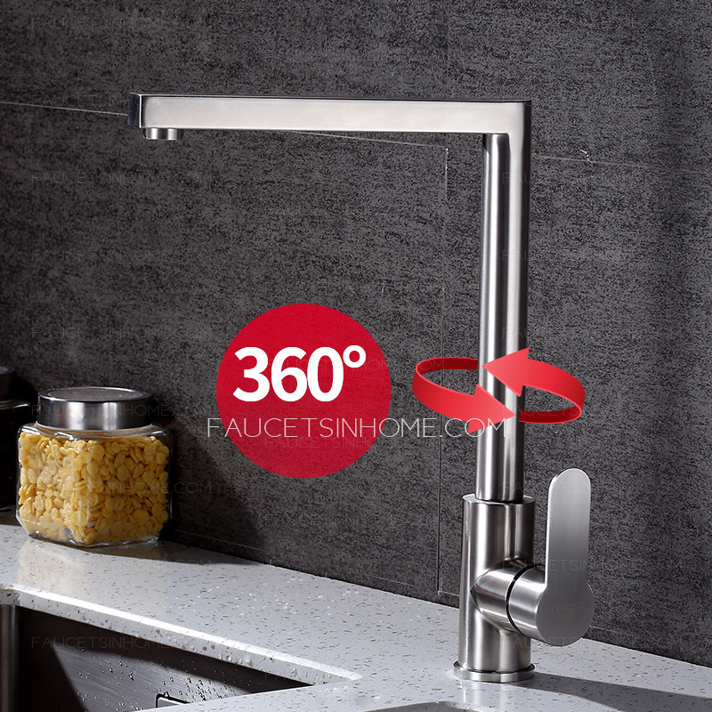 Stainless Steel Brushed Nickel 90 Degree Kitchen Sink Faucet Modern Best