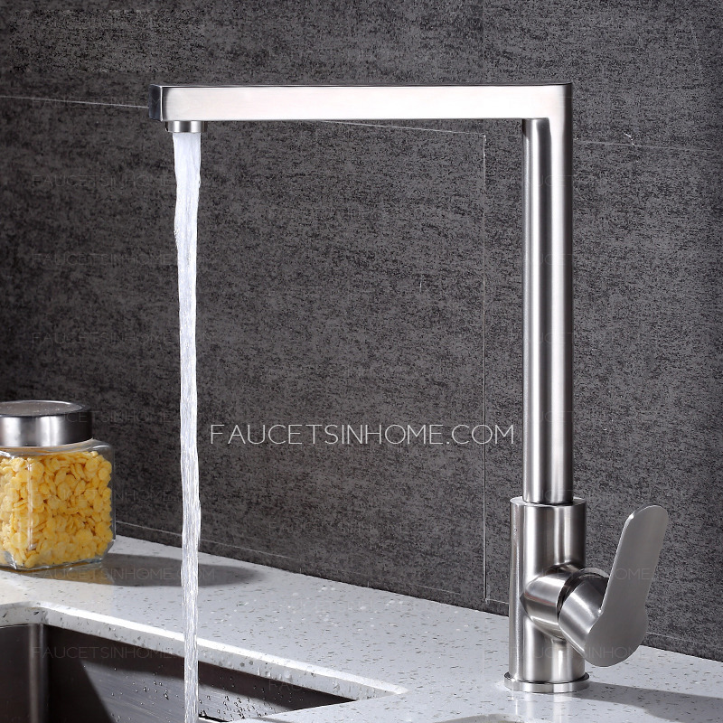 Stainless Steel Brushed Nickel 90 Degree Kitchen Sink Faucet Modern Best