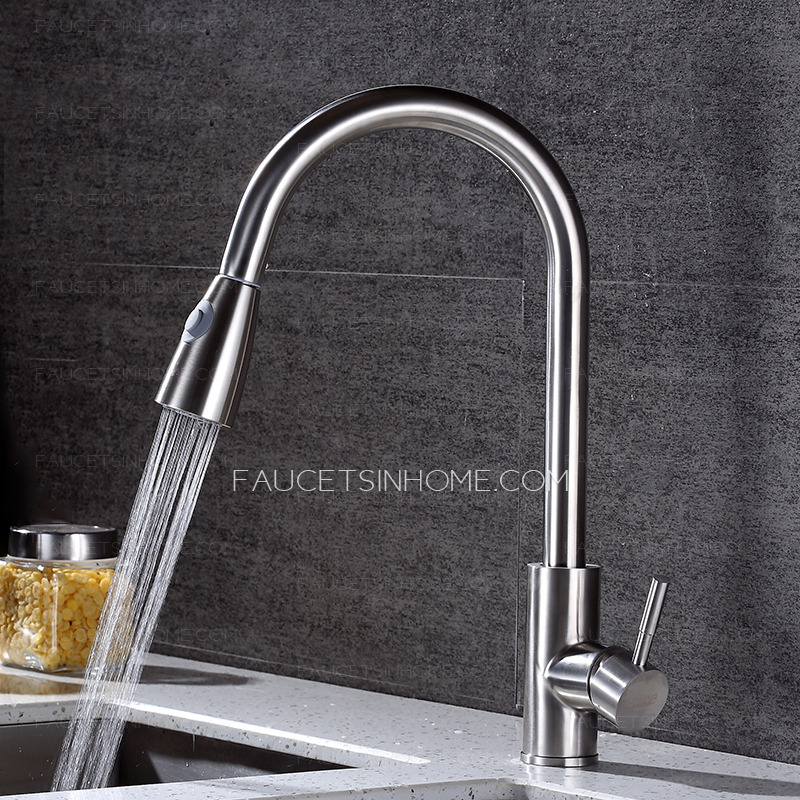 Stainless Steel  Pull Down Sprayer  Kitchen Sink Faucet Commercial  Pull Out