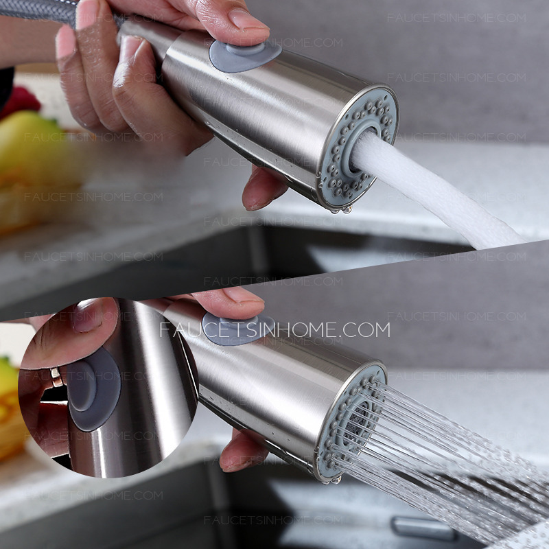 Stainless Steel  Pull Down Sprayer  Kitchen Sink Faucet Commercial  Pull Out