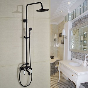 Black Oil Rubbed Bronze  Double Handles Shower Faucet For Bathroom  Mixer Tap