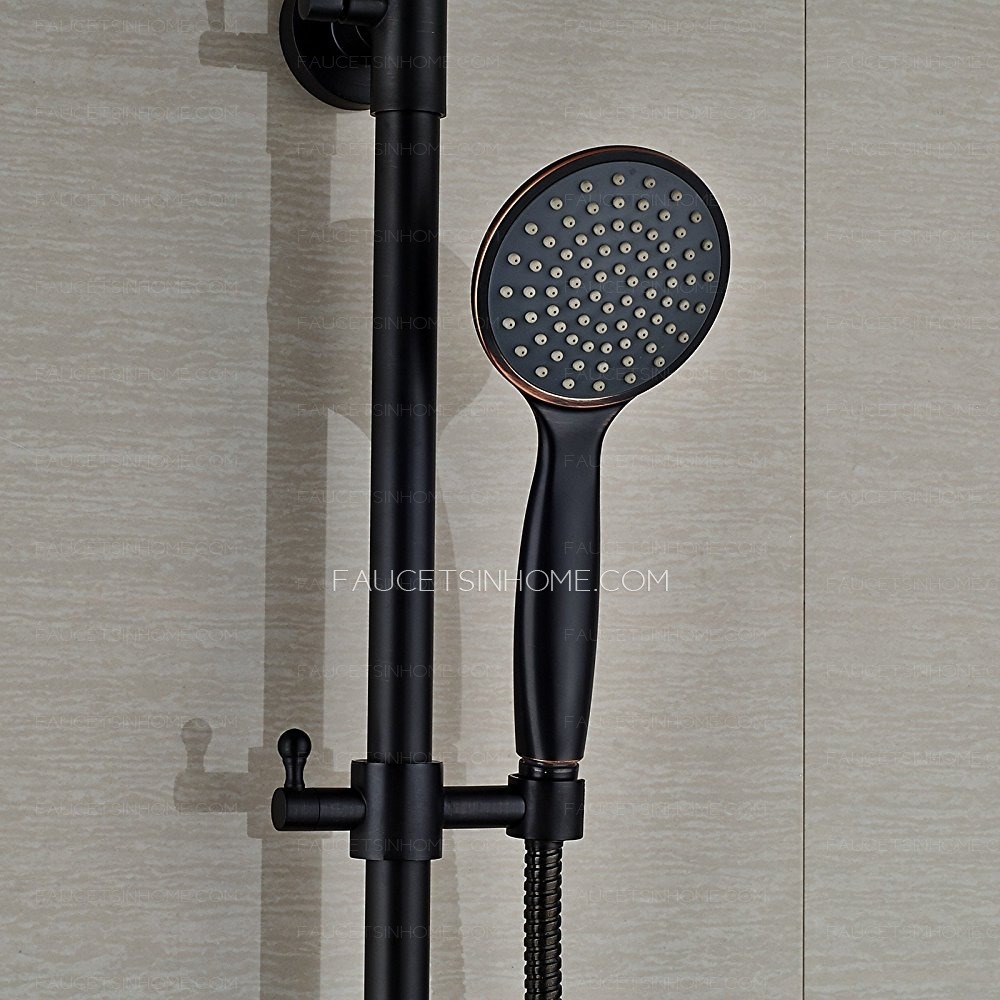 Antique Black Oil Rubbed Bronze Bathroom Shower Systems  8 inch shower head