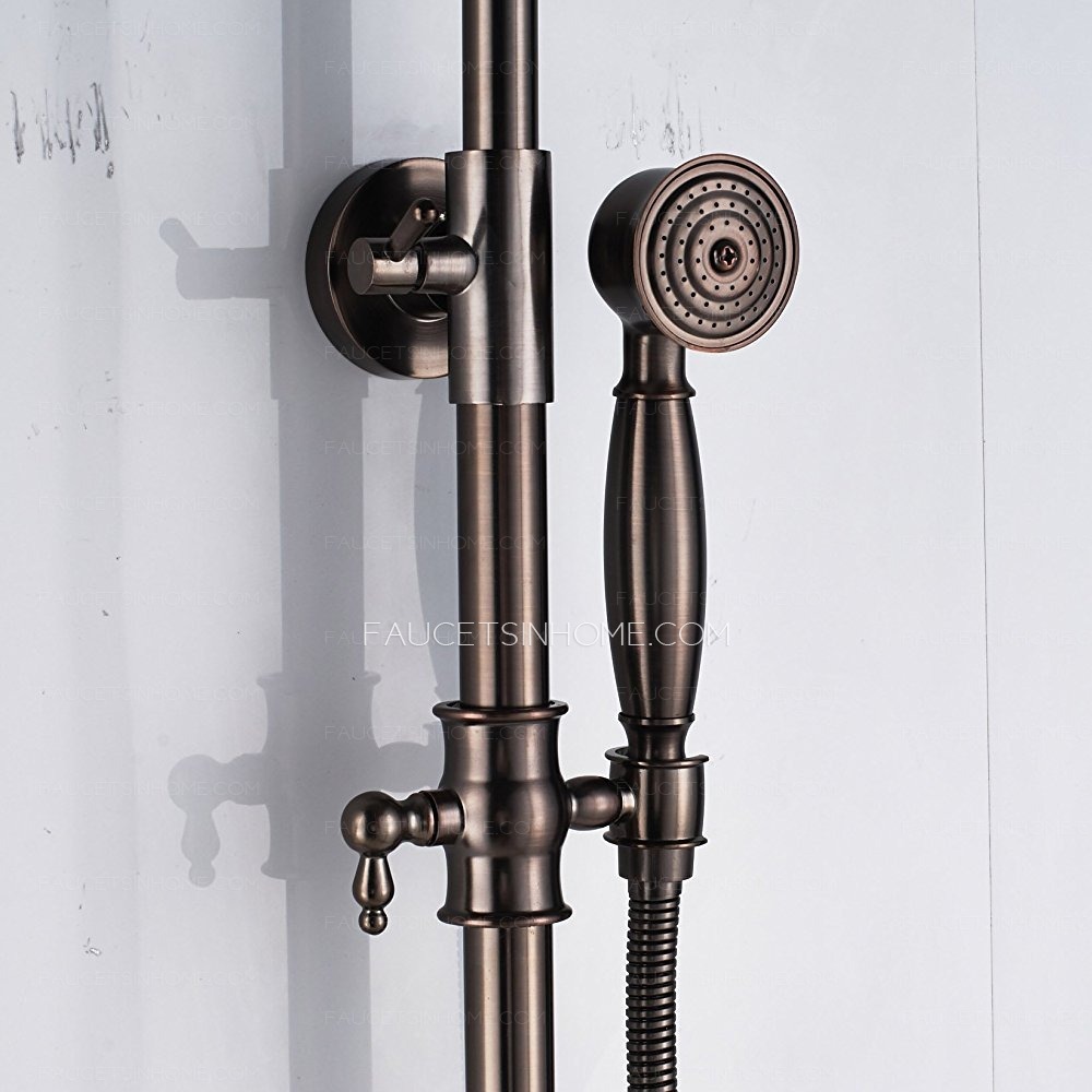 Antique copper  Bathroom Tub Shower Faucet Kit Double Handle 8 inch shower head