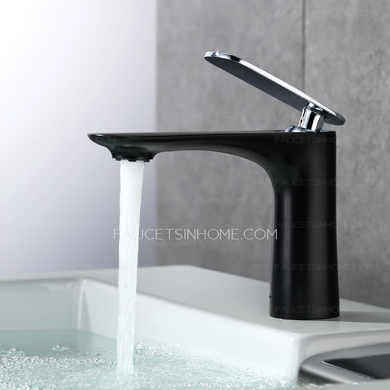 White And Black Brass Chrome Sink Faucet For Bathroom Single Handle Mixer Tap