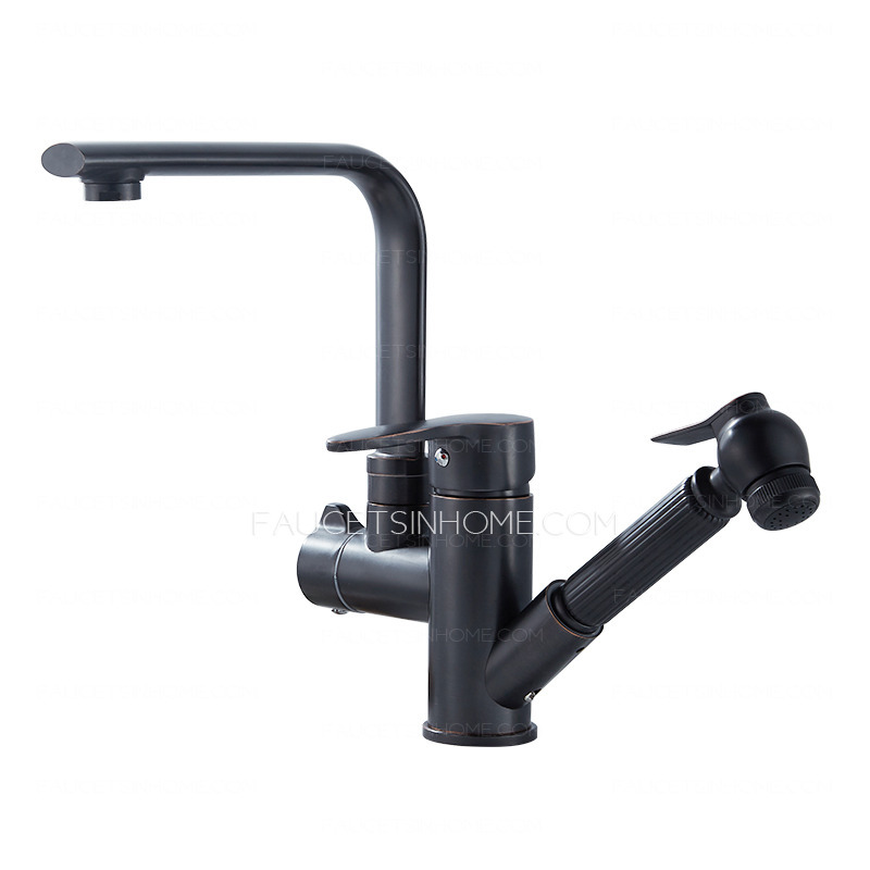 Black Oil Rubbed Bronze  Pull Out  Sink  Faucet For Bathroom  shower system