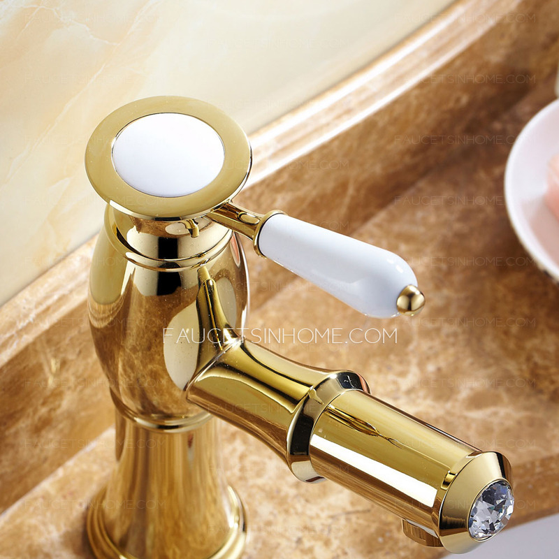  Chrome Brass Pull Out Bathroom Sink Faucet Porcelain Handle Top  High End 