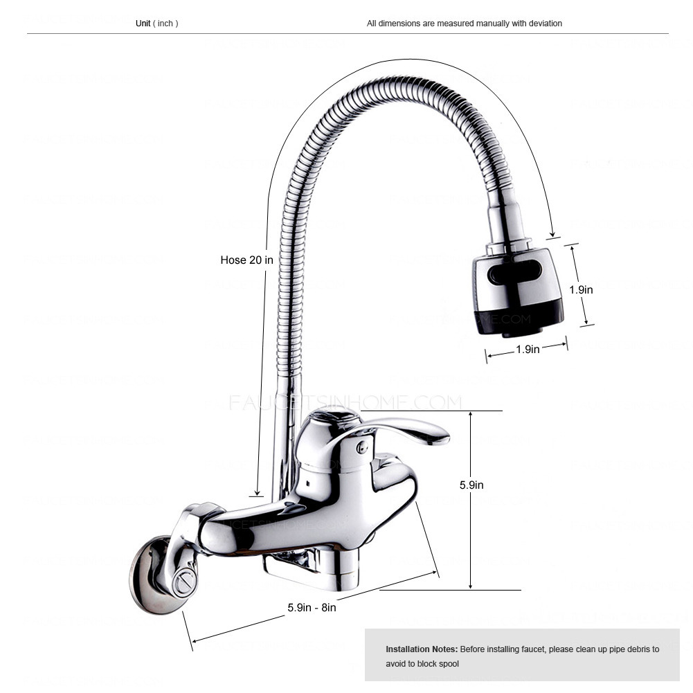 Pull Down Kitchen Sink Faucet Bar Faucet Chrome 360 Degree Swivel Spray Head 