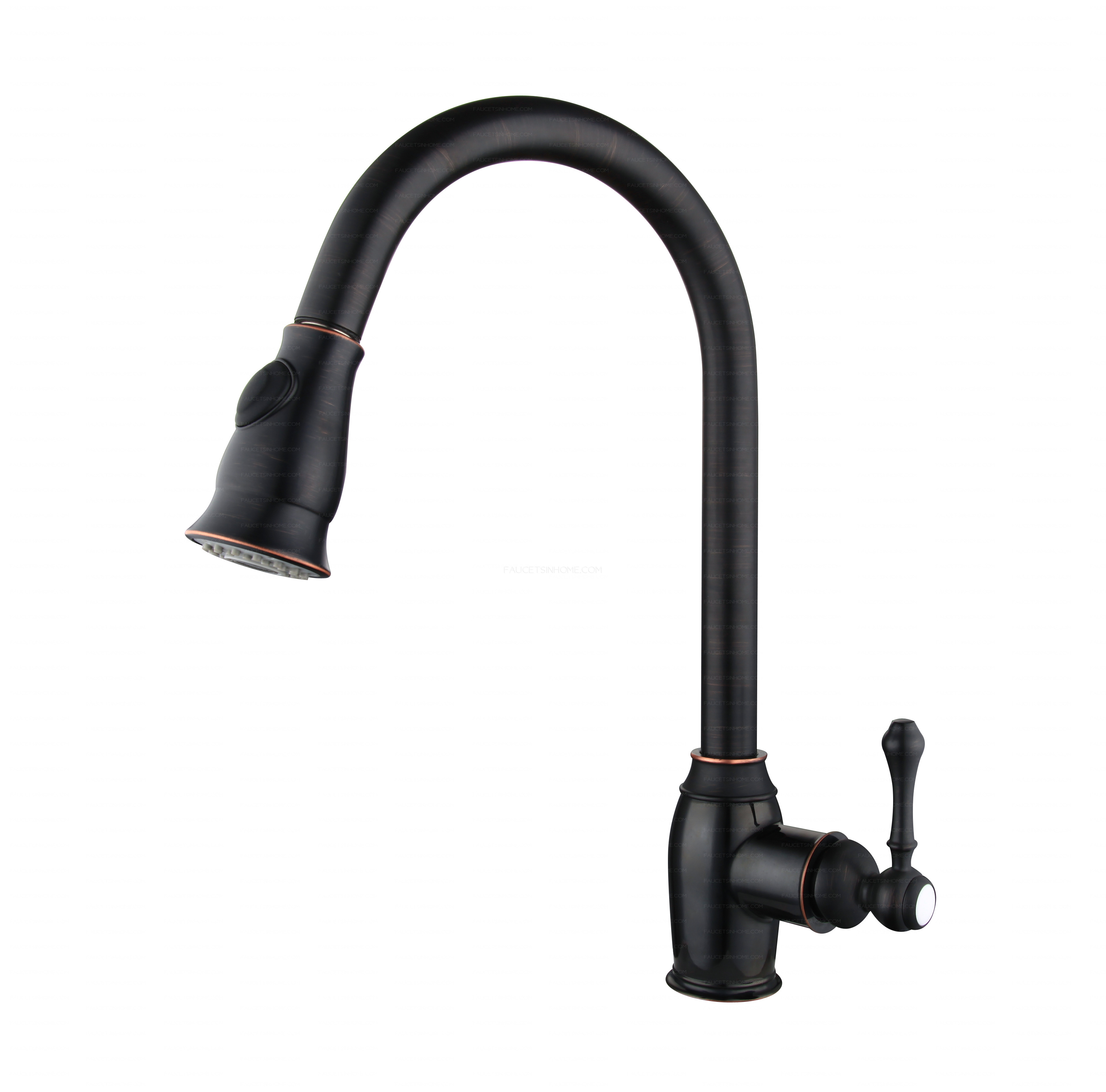 Oil Rubbed Bronze Kitchen Sink Faucet Pull Out Sprayer Mixer Tap 360 Degree Rotating Single Handle Pull Down Kitchen Faucet 