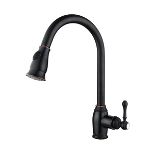 Oil Rubbed Bronze Kitchen Sink Faucet Pull Out Sprayer Mixer Tap 360 Degree Rotating Single Handle Pull Down Kitchen Faucet 